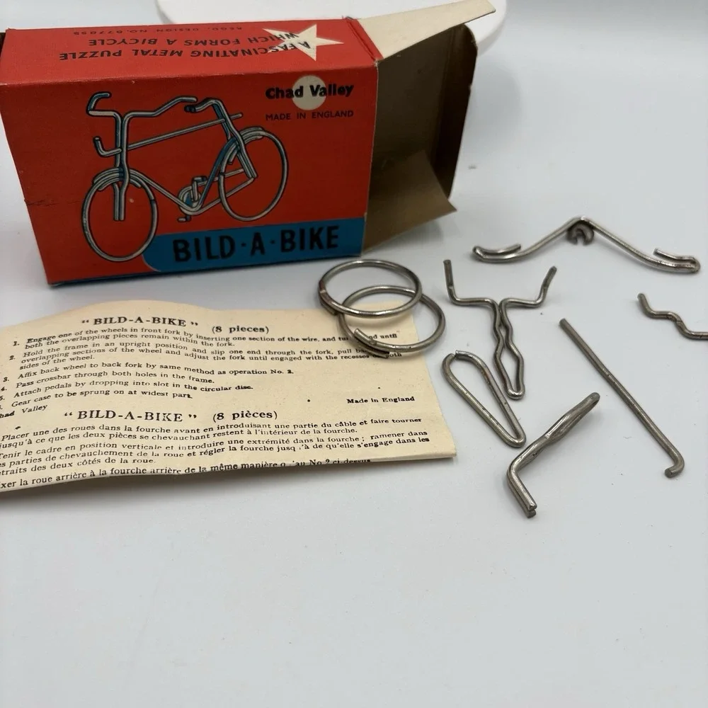 RARE Vintage BILD-A-BIKE Puzzle Toy By Chad Valley 1960s in Original Box England
